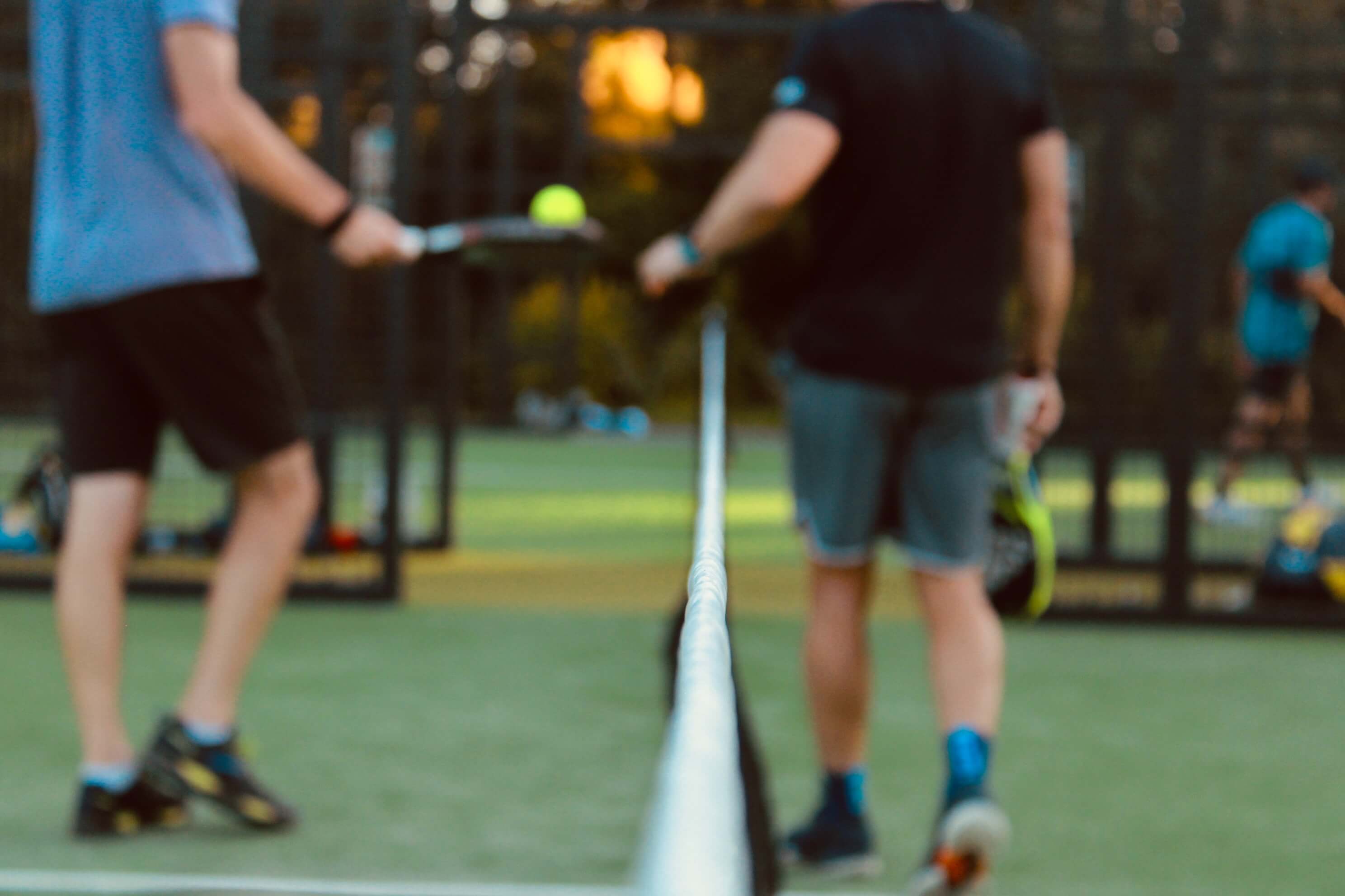 Padel court with two players